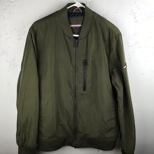 TOMMY HILFIGER Men's Embroidered Logo Bomber Zip Up Jacket